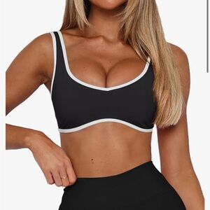 Black and White Women's Sports Bra